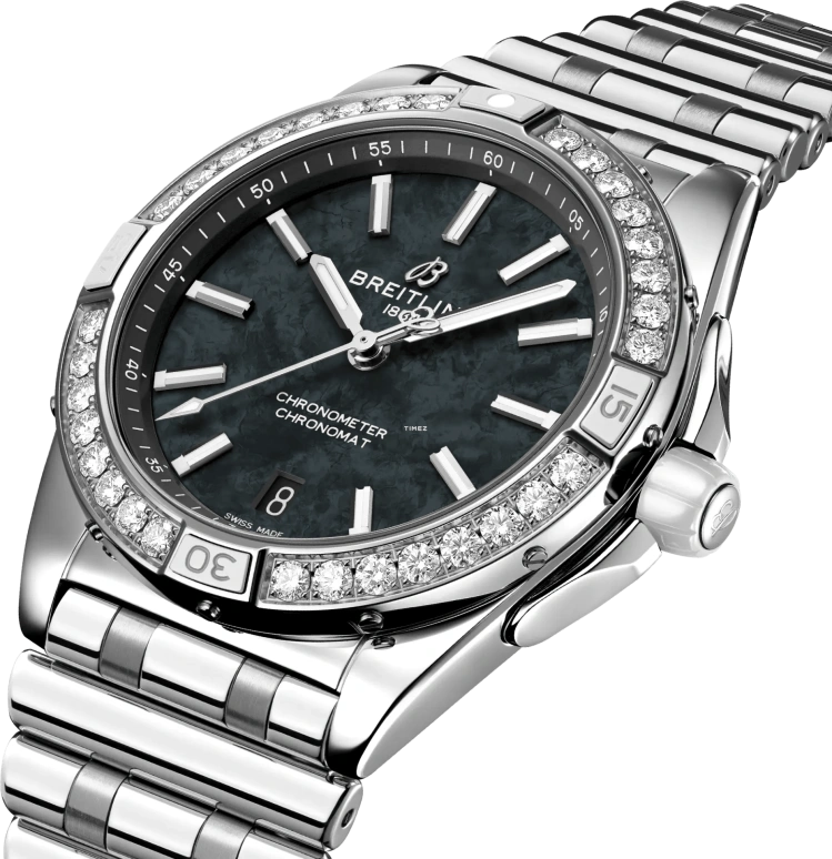Breitling,Chronomat 38mm,38mm,Stainless Steel,Black,Automatic,Day,38hours,A173561A1B1A1