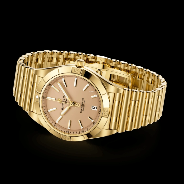 Breitling,Chronomat 36mm,36mm,Yellow Gold,Sand,Automatic,Day,Sapphire,Crystal Glass,K103801A1A1K1