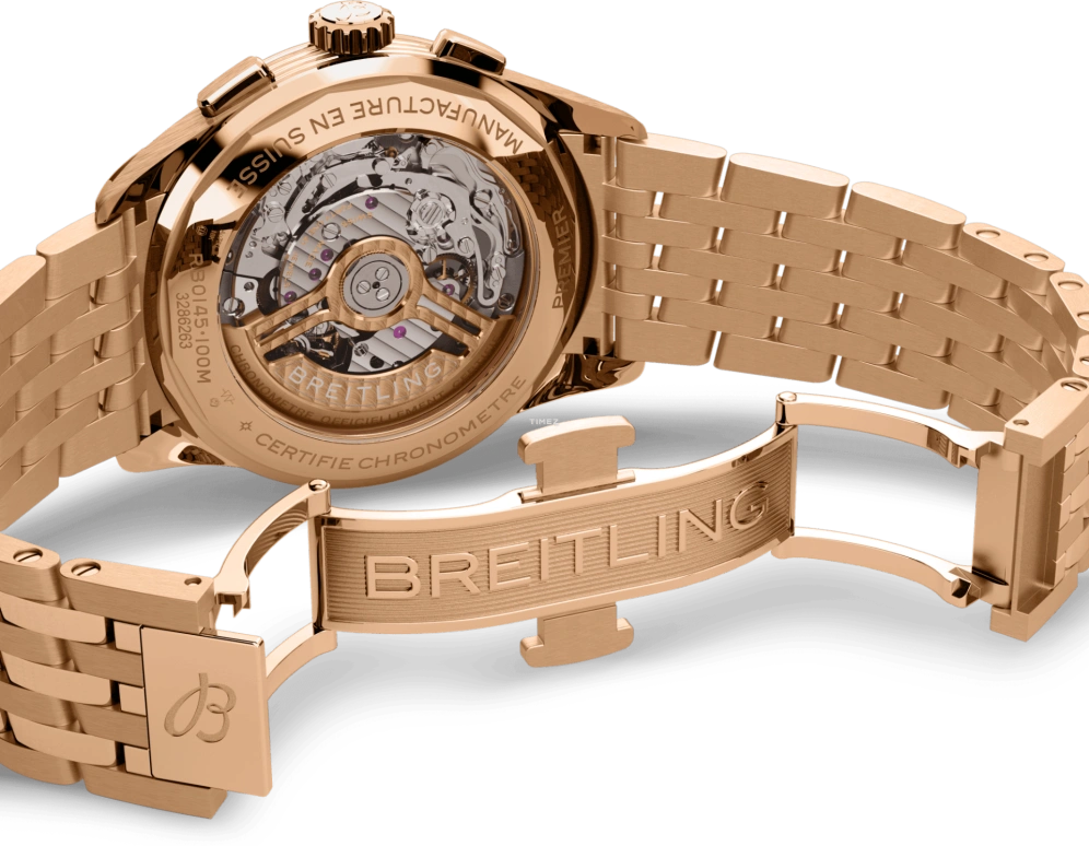 Breitling,Other 42mm,42mm,Red Gold,Beige,Automatic,Chronograph,Day,RB0145371G1R1