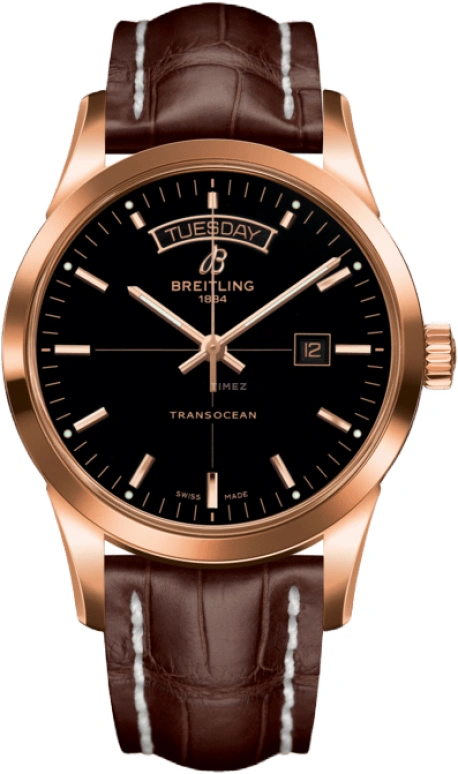 Breitling,Transocean 43mm,43mm,Red Gold,Black,Automatic,Date,Day,R4531012,R4531012/BB70/739P/R20BA.1