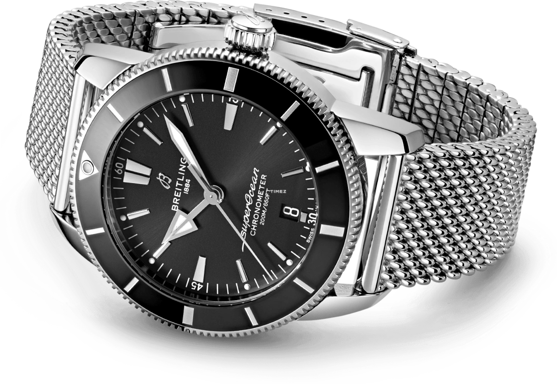 Breitling,Superocean Heritage 44mm,44mm,Stainless Steel,Black,Automatic,Day,70hours,AB2030121B1A1