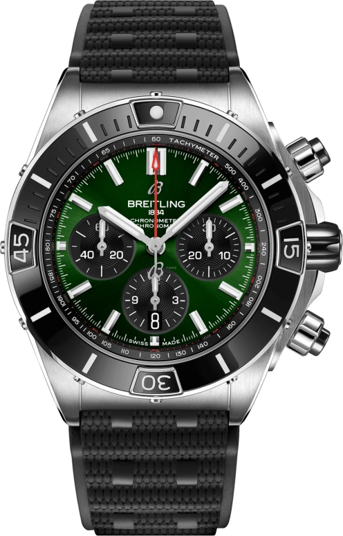Breitling,Chronomat 44mm,44mm,Ceramic,Stainless Steel,Green,Automatic,Chronograph,Day,Column Wheel,AB0136251L1S1