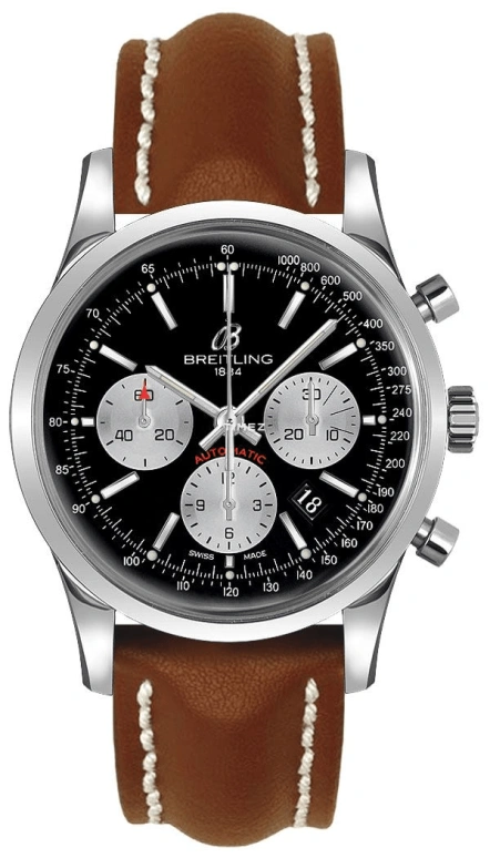 Breitling,Transocean 43mm,43mm,Stainless Steel,Black,Silver,Automatic,Chronograph,Day,AB015212,AB015212/BF26/437X/A20BA.1