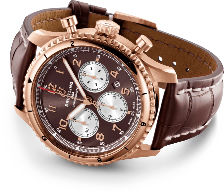 Breitling,Aviatior 8 43mm,43mm,Red Gold,Brown,Automatic,Monopoussoir,Day,RB0119131Q1P1