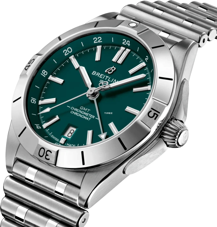 Breitling,Chronomat 40mm,40mm,Stainless Steel,Green,Automatic,Day,Dule Time,A32398B51L1A1