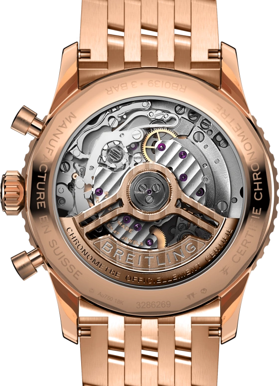 Breitling,Navitimer 41mm,41mm,Red Gold,Silver,Automatic,Chronograph,Day,RB0139211G1R1