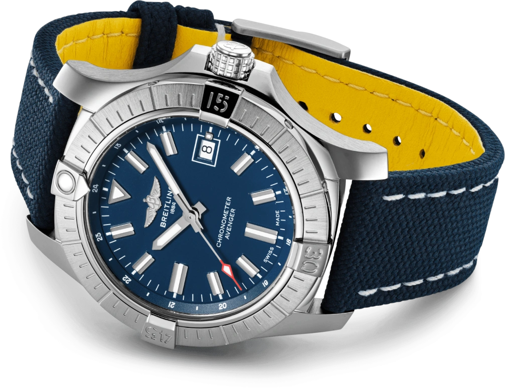 Breitling,Avenger 43mm,43mm,Stainless Steel,Blue,Automatic,Chronograph,Date,Anti-magnetic,A17318101C1X1