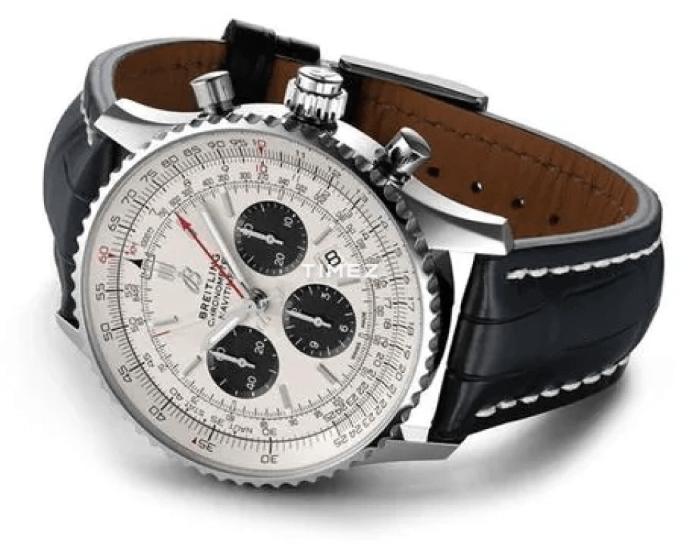 Breitling,Navitimer 45mm,45mm,Stainless Steel,White,Black,Automatic,Chronograph,Day,Rattrapante,AB0311211G1P2