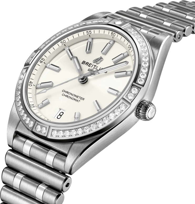 Breitling,Chronomat 36mm,36mm,Stainless Steel,White,Automatic,Chronograph,Day,A10380591A1A1