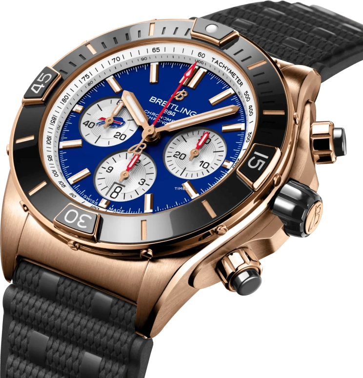 Breitling,Chronomat 44mm,44mm,Ceramic,Red Gold,Blue,Automatic,Chronograph,Day,RB01366A1C3S1
