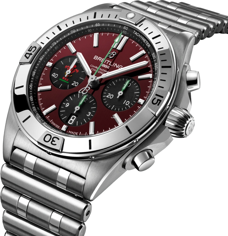 Breitling,Superocean 42mm,42mm,Stainless Steel,Red,Automatic,Chronograph,Day,AB0134A61K1A1