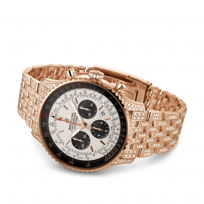 Breitling,Navitimer 46mm,46mm,Red Gold,Silver,Automatic,Chronograph,Day,RB0127721G1T1