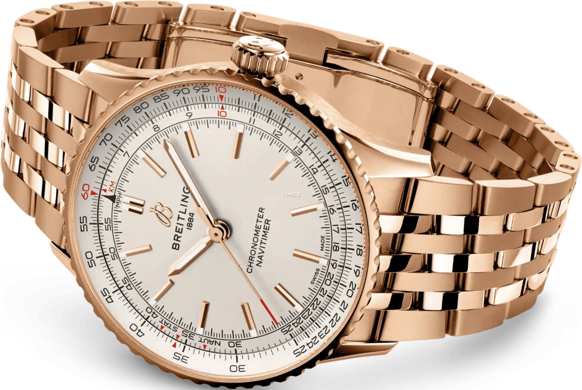 Breitling,Navitimer 41mm,41mm,Red Gold,Cream white,Automatic,38hours,In-house Caliber,R17329F41G1R1