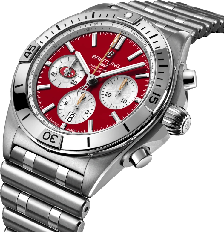 Breitling,Chronomat 42mm,42mm,Stainless Steel,Red,Automatic,Chronograph,Day,AB01342B1K1A1