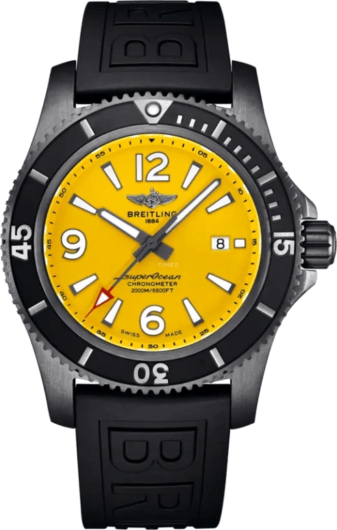 Breitling,Superocean 46mm,46mm,Stainless Steel,Yellow,Automatic,Day,40hours,M17368D71I1S2
