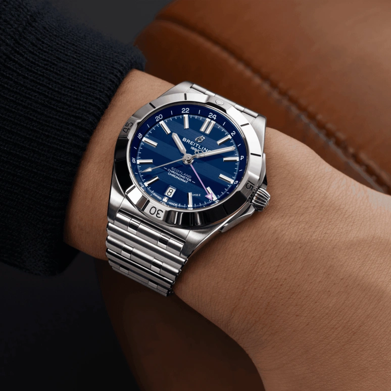 Breitling,Chronomat 40mm,40mm,Stainless Steel,Blue,Automatic,Day,Dule Time,A323986B1C1A1