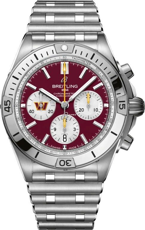 Breitling,Chronomat 42mm,42mm,Stainless Steel,Red,Automatic,Chronograph,Day,AB01342B1K3A1