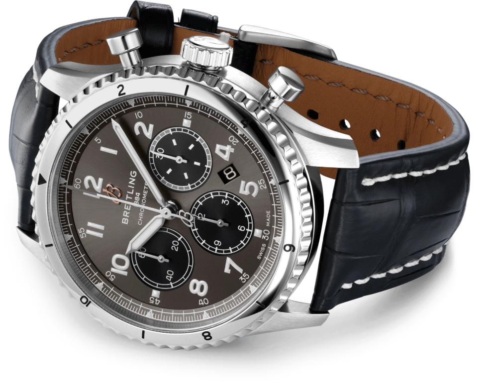 Breitling,Aviatior 8 43mm,43mm,Stainless Steel,Grey,Automatic,Chronograph,Day,AB0119131B1P1