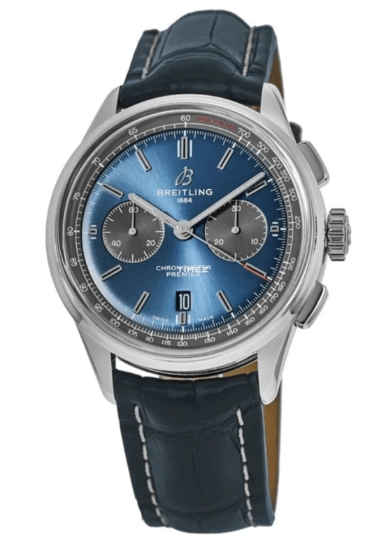 Breitling,Premier 42mm,42mm,Stainless Steel,Blue,Automatic,Chronograph,Day,AB0118A61C1P2