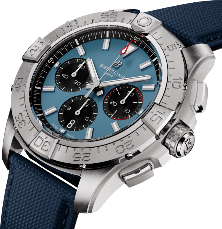 Breitling,Avenger 44mm,44mm,Stainless Steel,Blue,Automatic,Chronograph,Day,AB0147101C1X1