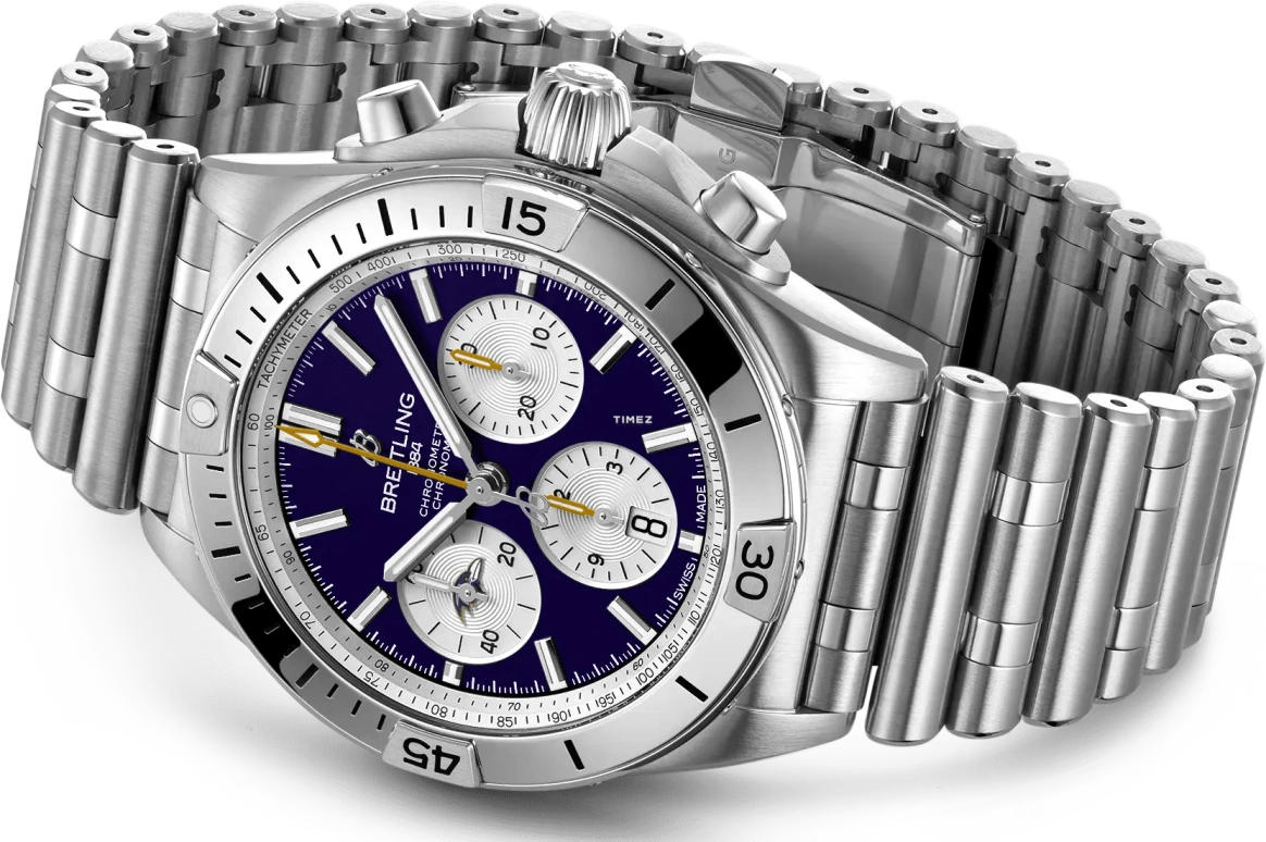 Breitling,Chronomat 42mm,42mm,Stainless Steel,Purple,White,Automatic,Chronograph,Day,AB01342B1K2A1
