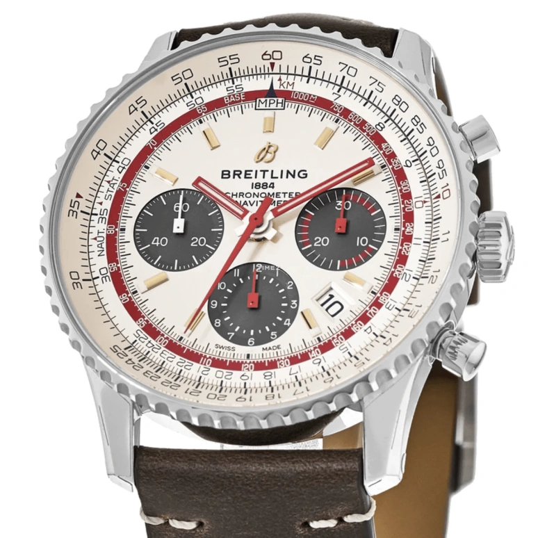 Breitling,Navitimer 43mm,43mm,Stainless Steel,Silver,Automatic,Chronograph,Day,AB01219A1G1X1