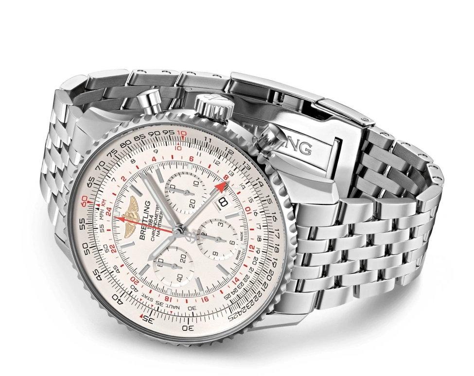 Breitling,Navitimer 48mm,48mm,Stainless Steel,White,Automatic,Chronograph,Day,AB044121,AB044121/G783/443A