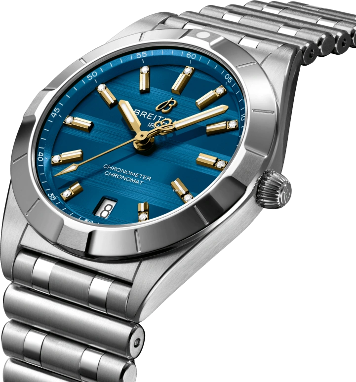 Breitling,Chronomat 32mm,32mm,Stainless Steel,Blue,Quartz,Day,26280hours,A773101B1C1A1
