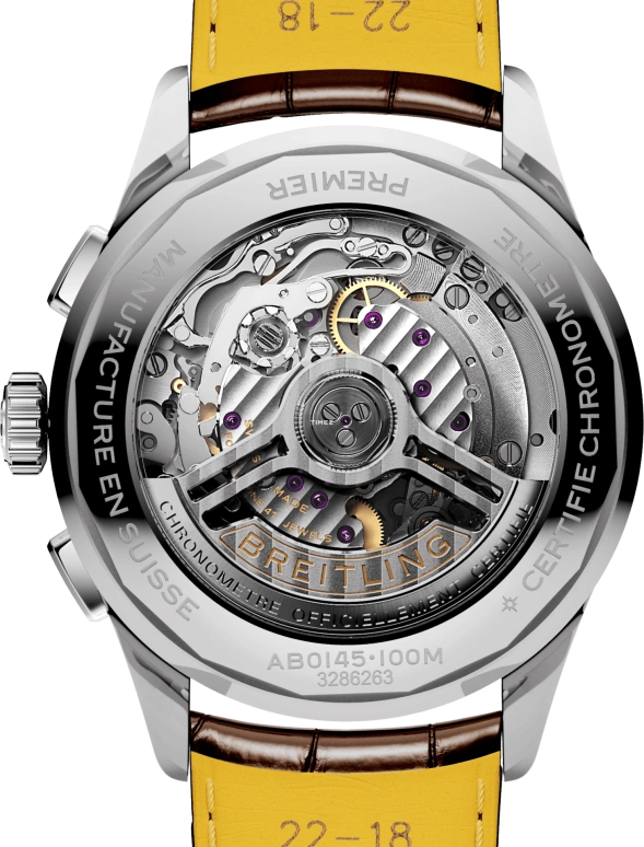 Breitling,Other 42mm,42mm,Stainless Steel,Rose,Salmon,Automatic,Chronograph,Day,AB0145331K1P1