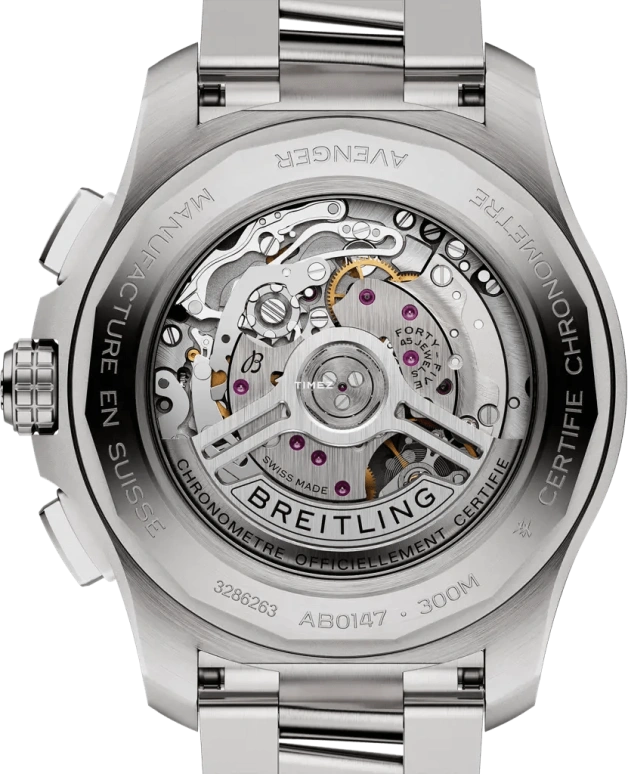 Breitling,Avenger 44mm,44mm,Stainless Steel,Brown,Automatic,Chronograph,Day,AB0147101A1A1