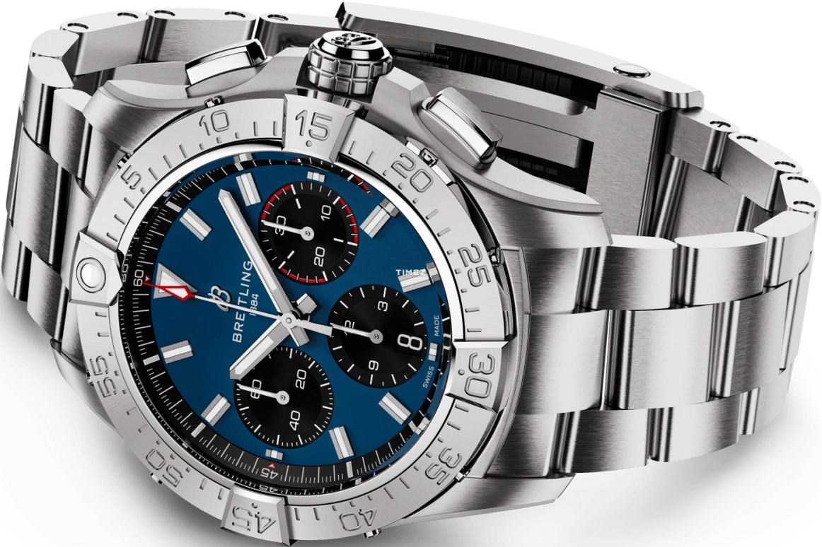 Breitling,Avenger 42mm,42mm,Stainless Steel,Blue,Black,Automatic,Chronograph,Day,AB0146101C1A1