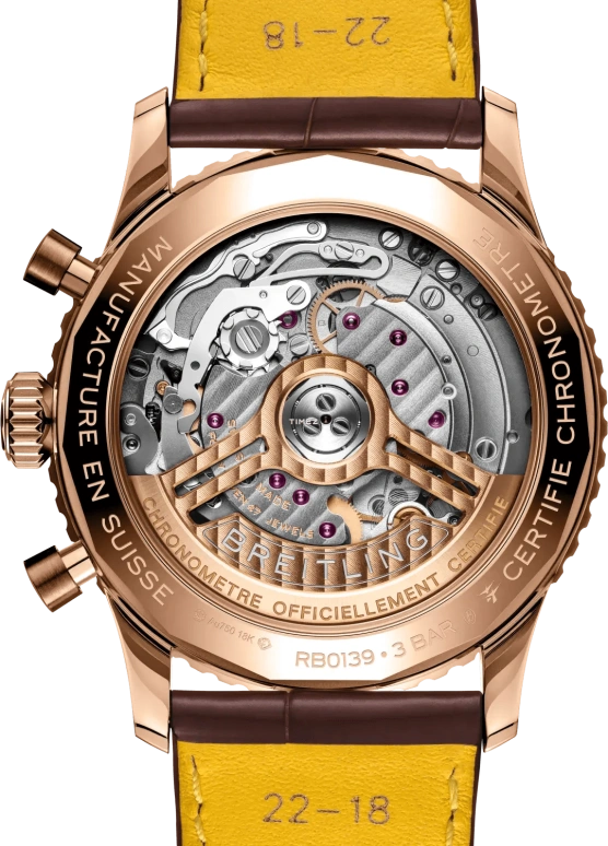 Breitling,Navitimer 41mm,41mm,Red Gold,Brown,Automatic,Chronograph,Day,RB0139211Q1P1