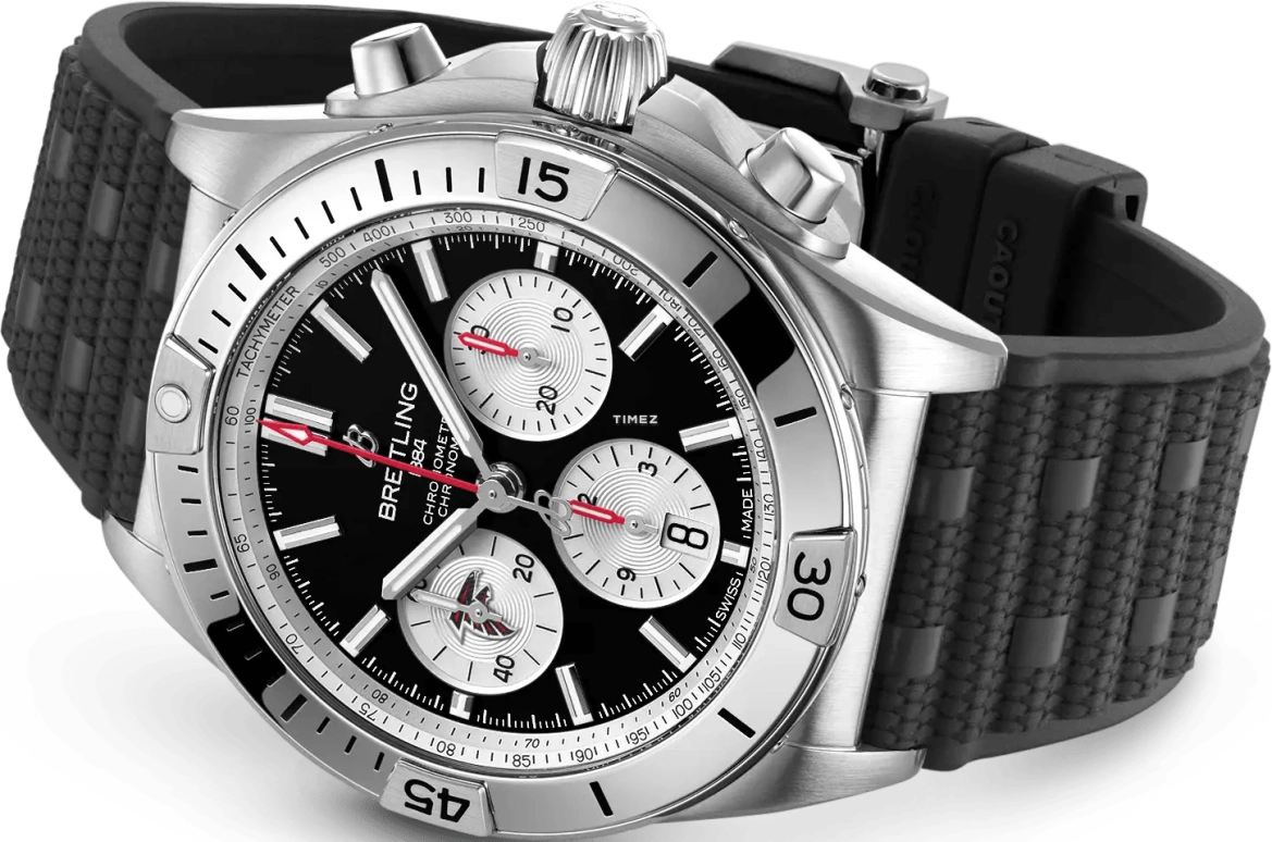 Breitling,Chronomat 42mm,42mm,Stainless Steel,Black,Automatic,Chronograph,Day,AB01342B1B3S1
