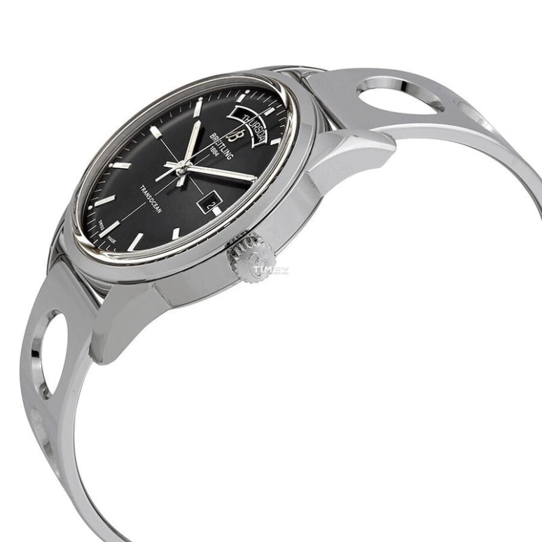 Breitling,Transocean 43mm,43mm,Stainless Steel,Black,Automatic,Date,Day,A4531012,A4531012/BB69/222A