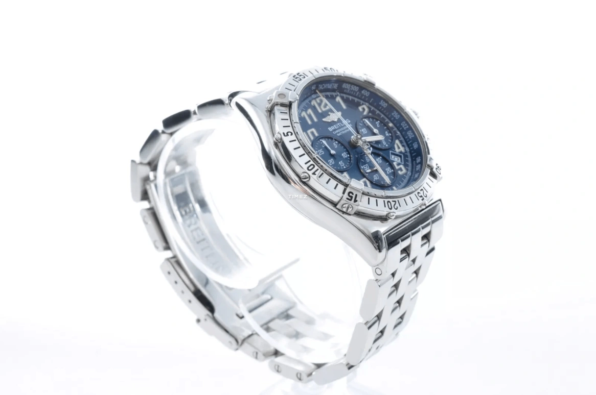 Breitling,Windrider 39mm,39mm,Stainless Steel,Blue,Quartz,Chronograph,Day,A69048