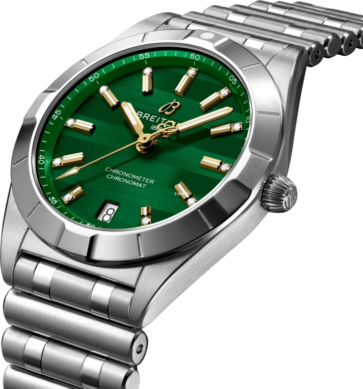 Breitling,Chronomat 32mm,32mm,Stainless Steel,Green,Quartz,Day,26280hours,A773107A1L1A1