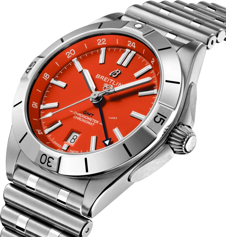 Breitling,Chronomat 40mm,40mm,Stainless Steel,Orange,Automatic,Day,Dule Time,A32398C81O1A1