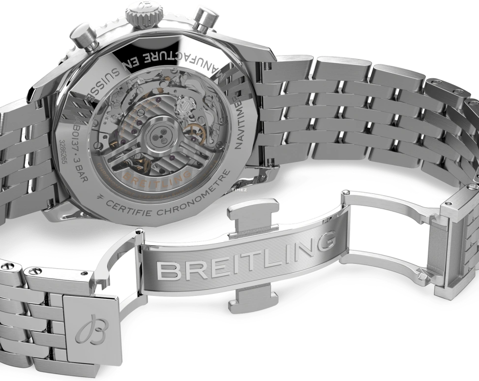 Breitling,Navitimer 46mm,46mm,Stainless Steel,Black,Automatic,Chronograph,Day,AB0137211B1A1