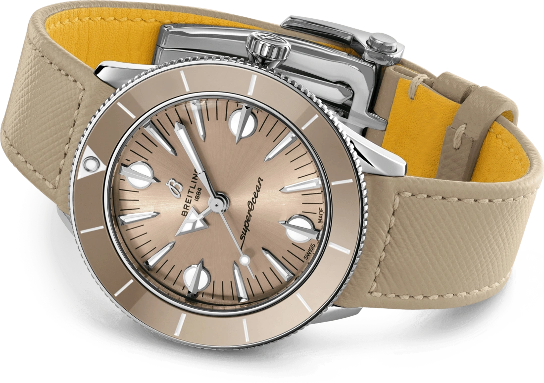 Breitling,Superocean Heritage 38mm,38mm,Stainless Steel,khaki,Automatic,Chronograph,Date,A10340A41A1X1