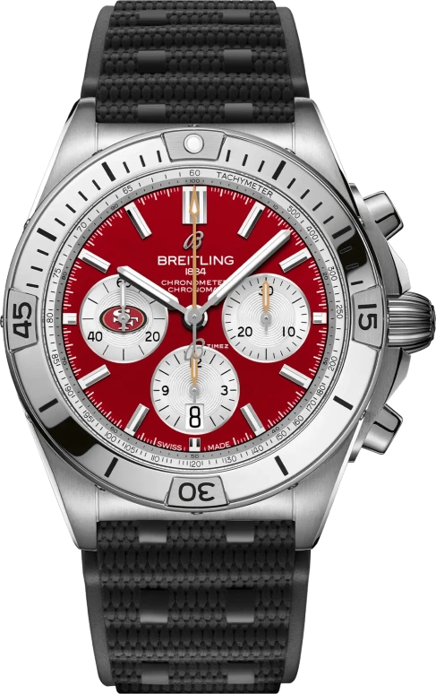 Breitling,Chronomat 42mm,42mm,Stainless Steel,Red,White,Automatic,Chronograph,Day,AB01342B1K1S1