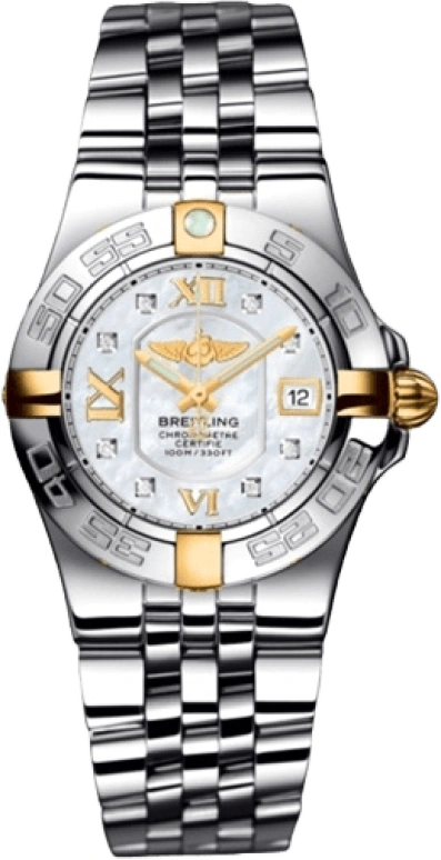 Breitling,Galactic 30mm,30mm,Yellow Gold,Stainless Steel,White,Quartz,Day,26280hours,B71340L2,B71340L2/A680/368A