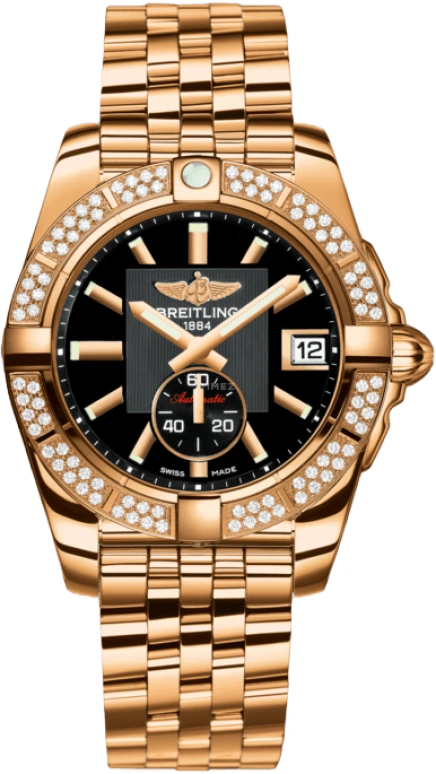 Breitling,Galactic 36mm,36mm,Rose Gold,Black,Automatic,Chronograph,Date,H3733053,H3733053/BA54/376H