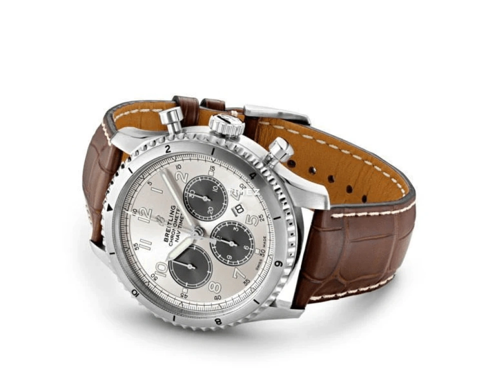 Breitling,Aviatior 8 43mm,43mm,Stainless Steel,Silver,Automatic,Chronograph,Day,AB01171A1G1P1
