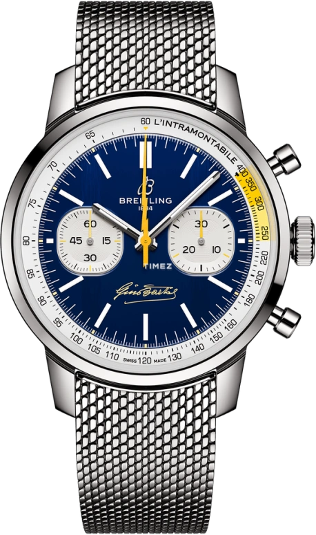 Breitling,Top Time 41mm,41mm,Stainless Steel,Blue,Automatic,Chronograph,70hours,AB01767A1C1A1