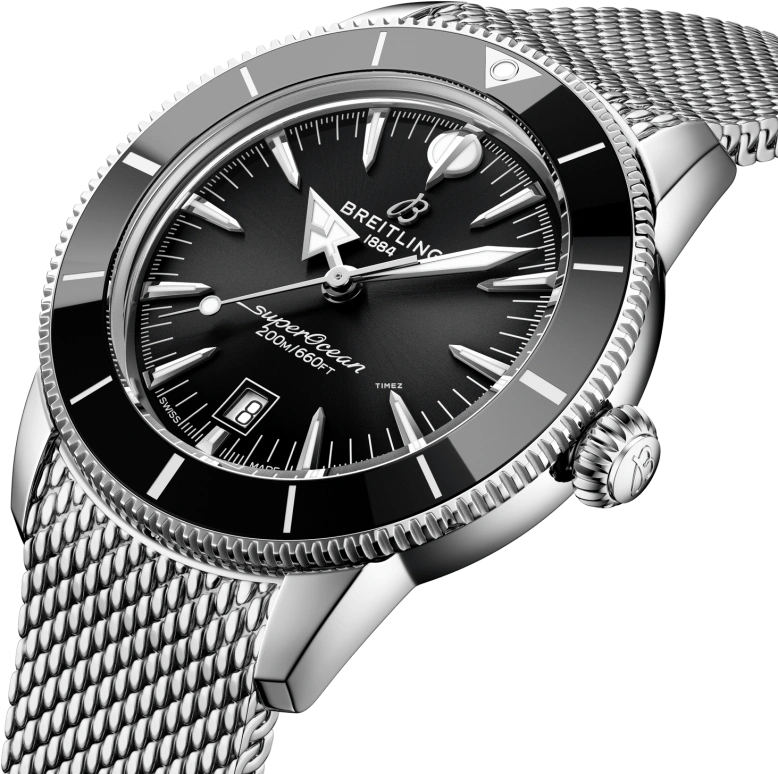 Breitling,Superocean Heritage 44mm,44mm,Stainless Steel,Ceramic,Black,Automatic,Day,78hours,AB3112241B1A1