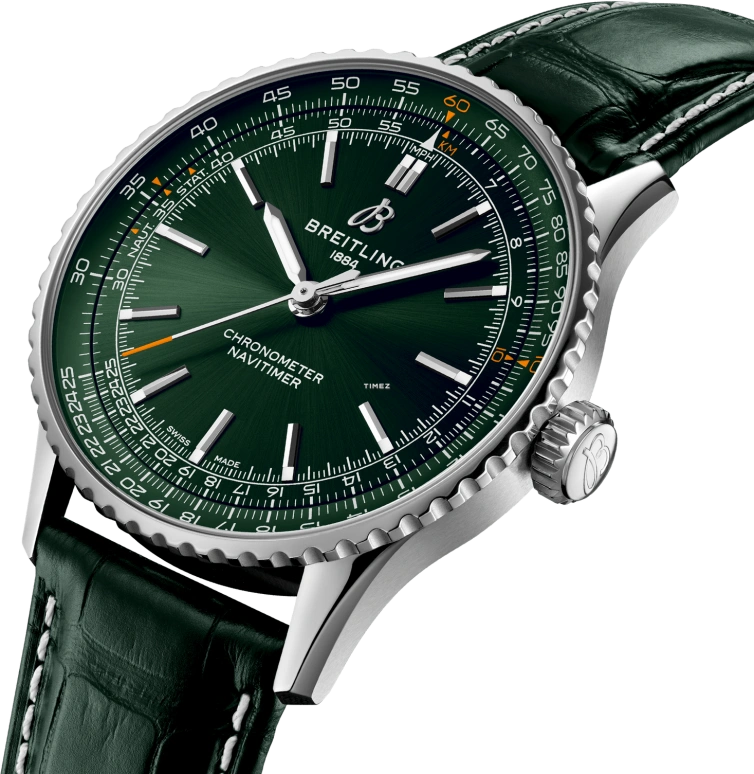 Breitling,Navitimer 41mm,41mm,Stainless Steel,Green,Automatic,38hours,In-house Caliber,A173291A1L1P1