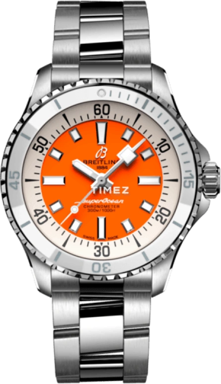 Breitling,Superocean 36mm,36mm,Stainless Steel,Orange,Automatic,40hours,In-house Caliber,A17377211O1A1