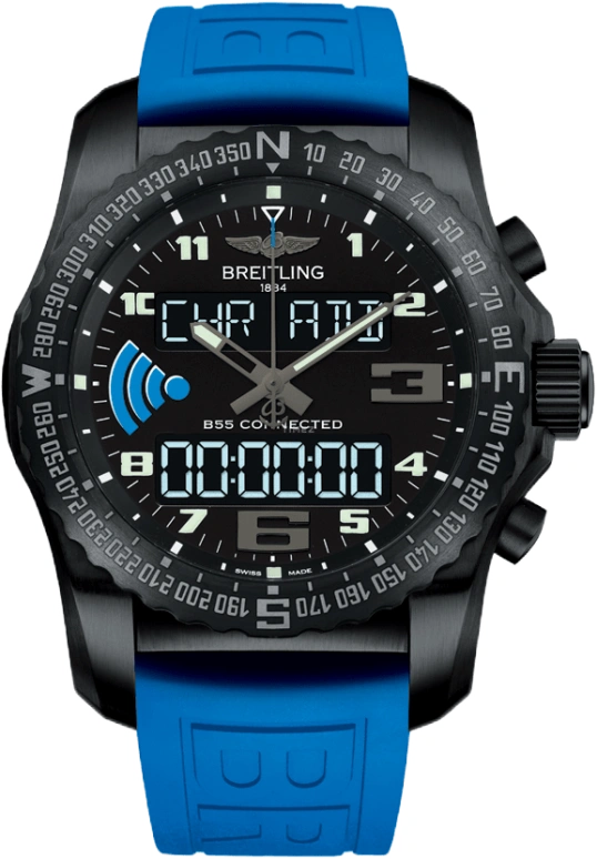 Breitling,Professional 46mm,46mm,Titanium,Black,Quartz,Countdown,Chronograph,Perpetual Calendar,Month,In-house Caliber,Crystal Glass,Sapphire,B55 CONNECTED