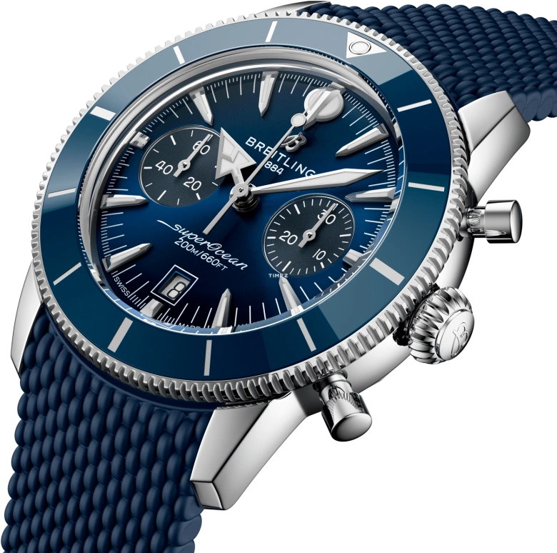 Breitling,Superocean Heritage 44mm,44mm,Stainless Steel,Ceramic,Blue,Automatic,Chronograph,Day,AB0156161C1S1