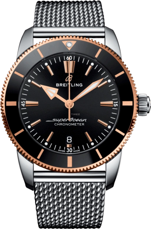 Breitling,Superocean Heritage 44mm,44mm,Stainless Steel,Red Gold,Black,Automatic,Day,70hours,UB2030121B1A1